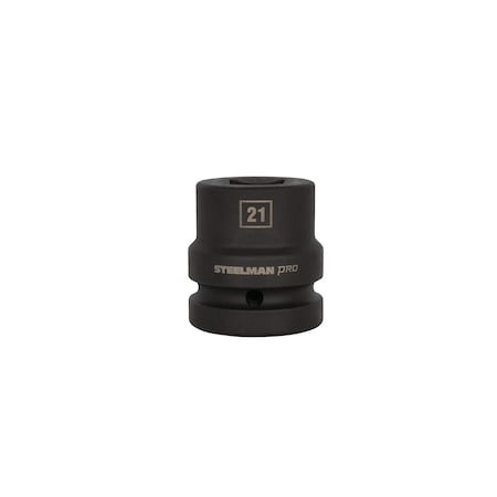 Steelman 1" Drive x 21mm Shallow 4-Point Square Budd Impact Socket 79390